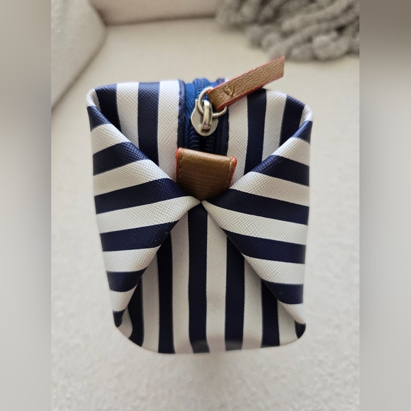 Stella & Dot, Navy and White Striped Makeup Poof - Picture 2 of 10